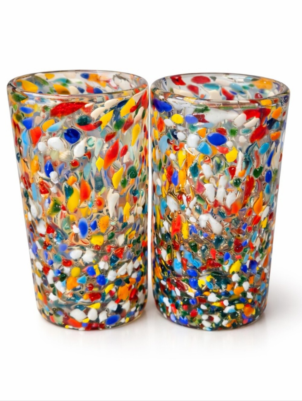 Colorful Mosaic Glass Tumblers – Set of 2